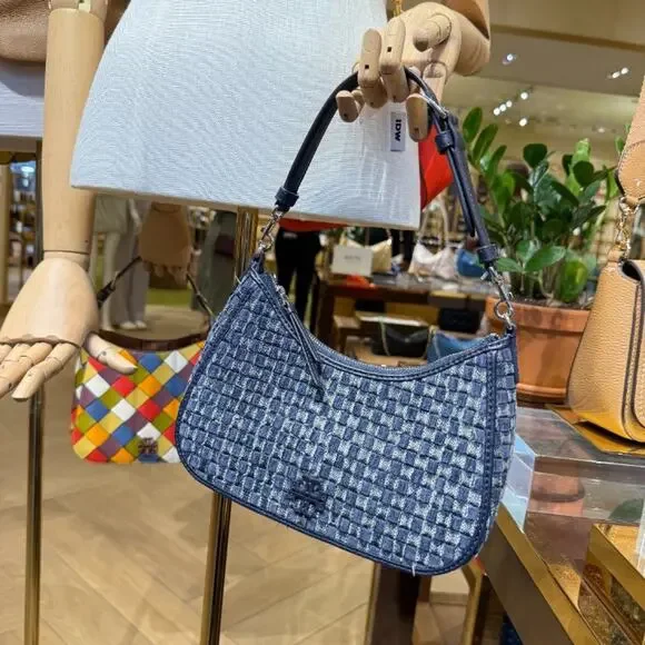 ショルダーバッグ・ポシェット Tory Burch Thea Denim Flap Crossbody 162914 Tory Burch Thea Denim Flap Crossbody 162914